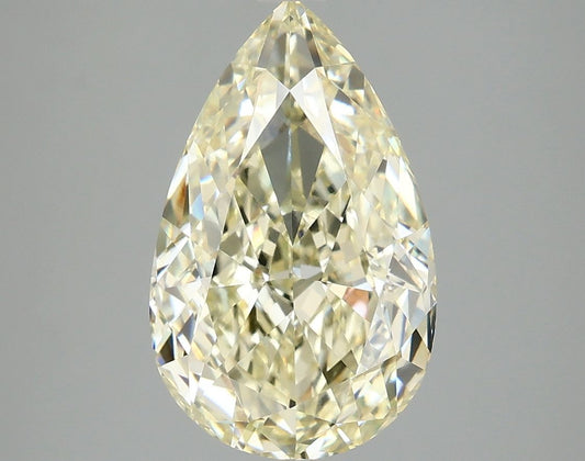 Lab-Grown Pear Diamond - 4.03 Carats, Fancy Yellow Color, VVS2 Clarity - Certified by IGI - Report Number: LG670473162
