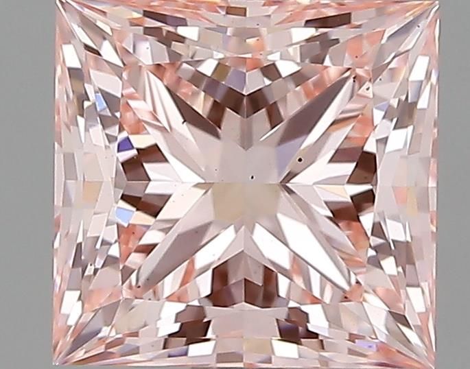 Lab-Grown Princess Diamond - 2.04 Carats, Fancy Intense Pink Color, VS2 Clarity - Certified by IGI - Report Number: LG652431636