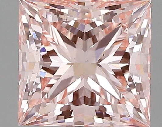 Lab-Grown Princess Diamond - 2.04 Carats, Fancy Intense Pink Color, VS2 Clarity - Certified by IGI - Report Number: LG652431636