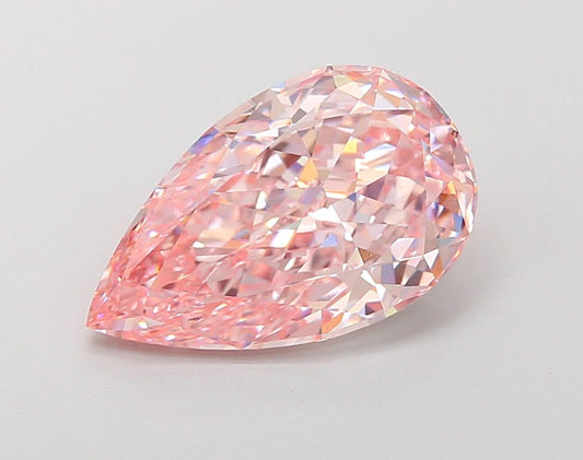 Lab-Grown Pear Diamond - 4.68 Carats, Fancy Intense Pink Color, VVS2 Clarity - Certified by IGI - Report Number: LG668406771