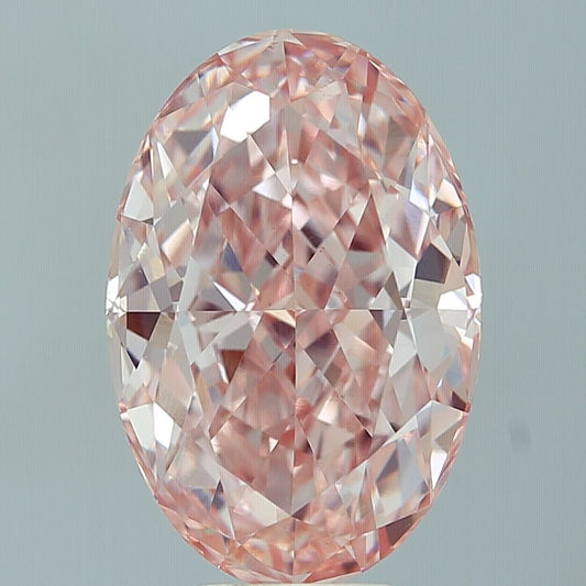 Lab-Grown Oval Diamond - 8.17 Carats, Fancy Vivid Pink Color, VS1 Clarity - Certified by IGI - Report Number: LG659437051