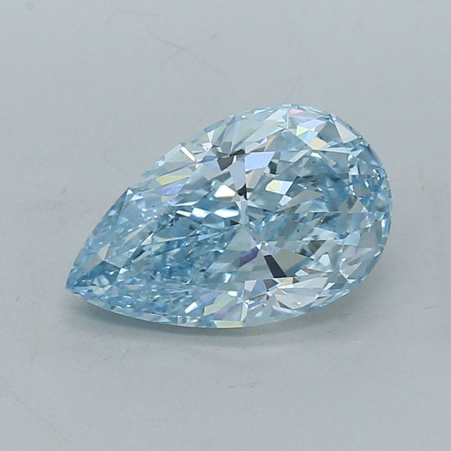 Lab-Grown Pear Diamond - 3.51 Carats, Fancy Vivid Blue Color, VS2 Clarity - Certified by IGI - Report Number: LG681507874