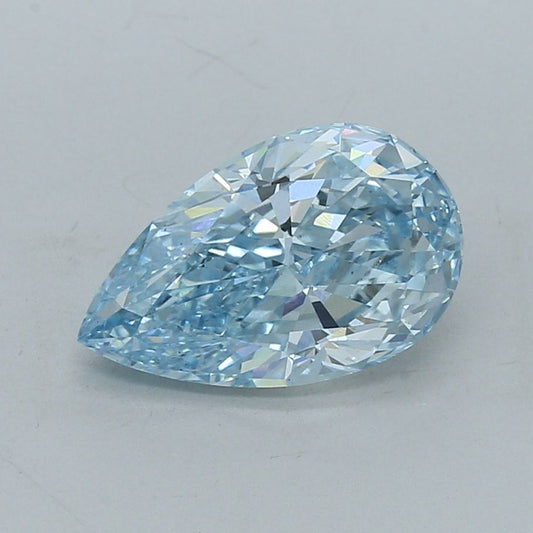 Lab-Grown Pear Diamond - 3.51 Carats, Fancy Vivid Blue Color, VS2 Clarity - Certified by IGI - Report Number: LG681507874