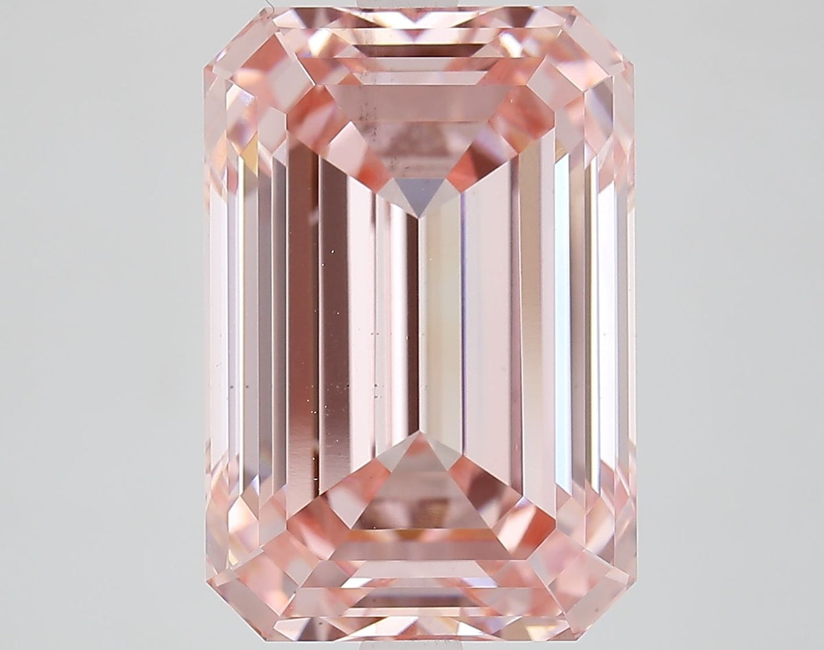 Lab-Grown Emerald Diamond - 7.06 Carats, Fancy Intense Pink Color, VS2 Clarity - Certified by IGI - Report Number: LG668464745