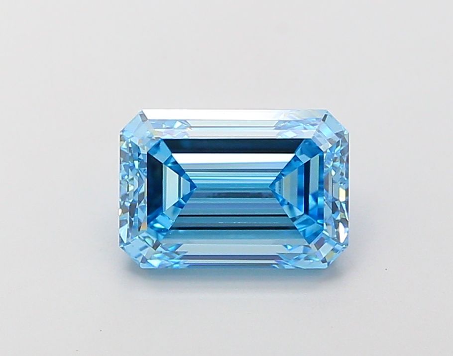 Lab-Grown Emerald Diamond - 2.51 Carats, Fancy Vivid Blue Color, VVS2 Clarity - Certified by IGI - Report Number: LG681515142