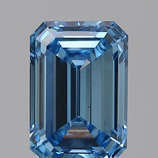 Lab-Grown Emerald Diamond - 0.8 Carats, Fancy Vivid Blue Color, VS1 Clarity - Certified by IGI - Report Number: LG585336470