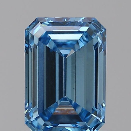 Lab-Grown Emerald Diamond - 0.8 Carats, Fancy Vivid Blue Color, VS1 Clarity - Certified by IGI - Report Number: LG585336470
