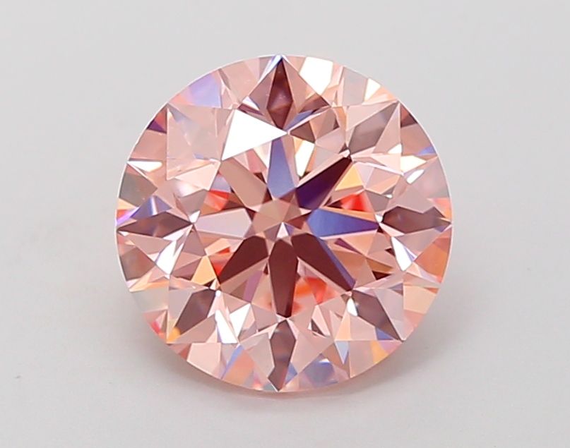 Lab-Grown Round Diamond - 2.5 Carats, Fancy Intense Pink Color, VS1 Clarity - Certified by IGI - Report Number: LG691540079