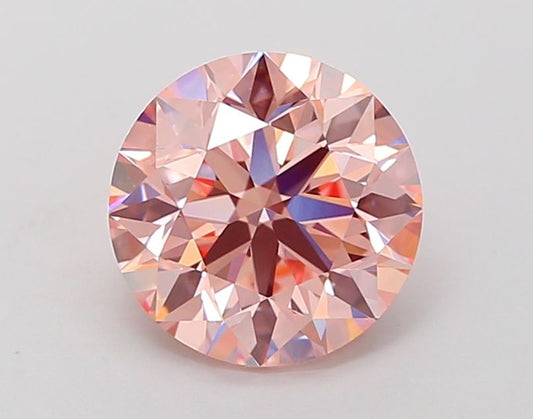Lab-Grown Round Diamond - 2.5 Carats, Fancy Intense Pink Color, VS1 Clarity - Certified by IGI - Report Number: LG691540079