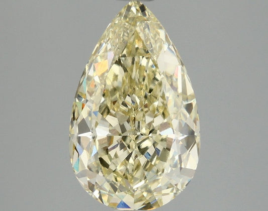 Lab-Grown Pear Diamond - 2.99 Carats, Fancy Yellow Color, VVS2 Clarity - Certified by IGI - Report Number: LG677503187