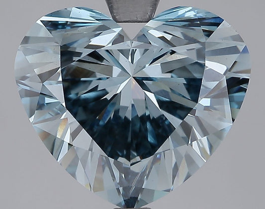 Lab-Grown Heart Diamond - 7.02 Carats, FANCY Blue Color, VS1 Clarity - Certified by IGI - Report Number: LG586341002