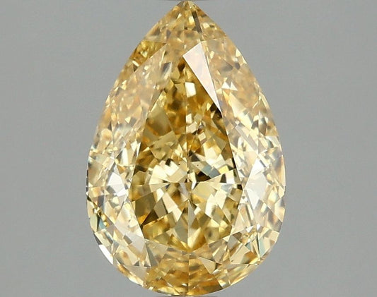 Lab-Grown Pear Diamond - 1.98 Carats, Fancy Intense Yellow Color, VS2 Clarity - Certified by IGI - Report Number: LG660418169