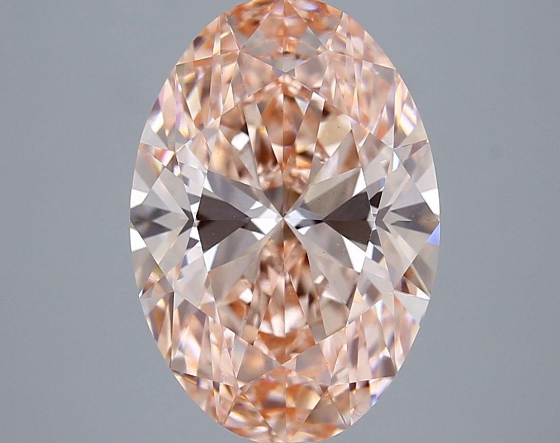 Lab-Grown Oval Diamond - 5.55 Carats, Fancy Vivid Pink Color, VS1 Clarity - Certified by IGI - Report Number: LG668431756