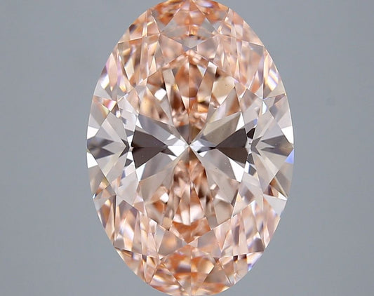 Lab-Grown Oval Diamond - 5.55 Carats, Fancy Vivid Pink Color, VS1 Clarity - Certified by IGI - Report Number: LG668431756