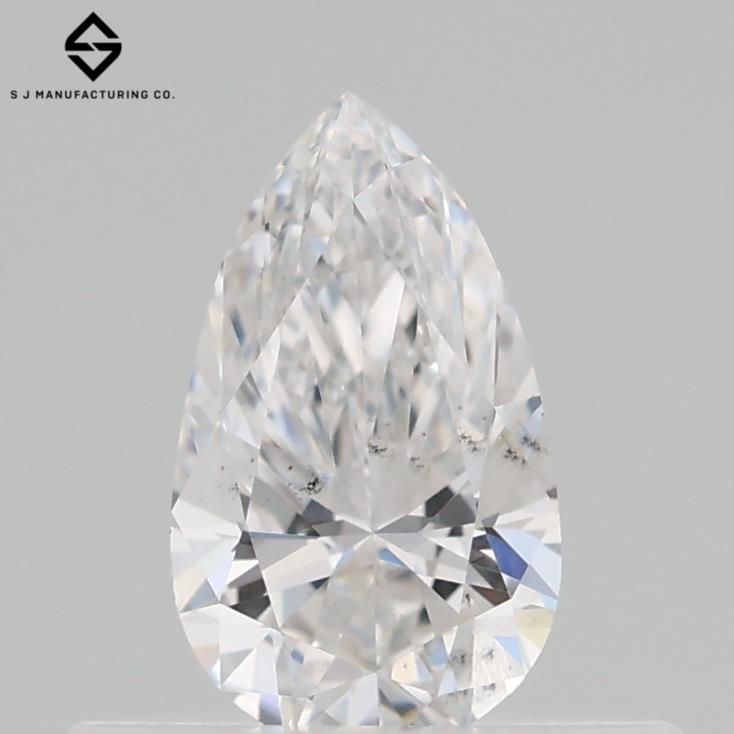 Lab-Grown Pear Diamond - 0.33 Carats, D Color, SI1 Clarity - Certified by IGI - Report Number: LG652456903