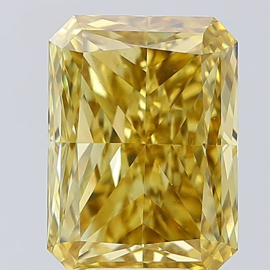 Lab-Grown Radiant Diamond - 4.81 Carats, Fancy Vivid Yellow Color, VS1 Clarity - Certified by IGI - Report Number: LG648487504