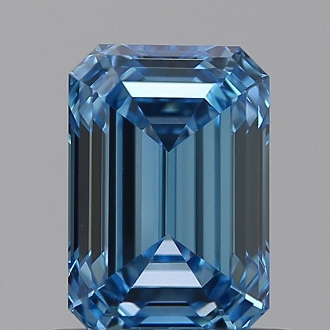 Lab-Grown Emerald Diamond - 0.86 Carats, Fancy Vivid Blue Color, VVS2 Clarity - Certified by IGI - Report Number: LG585334784