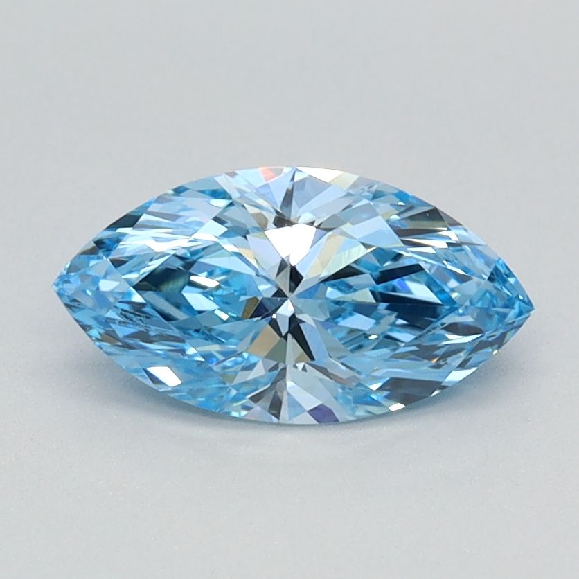 Lab-Grown Marquise Diamond - 0.7 Carats, Fancy Vivid Blue Color, VS1 Clarity - Certified by IGI - Report Number: LG626424619