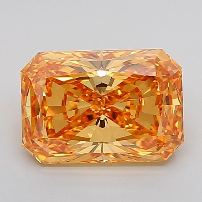 Lab-Grown Radiant Diamond - 2.03 Carats, Fancy Vivid Brownish Yellow Color, VS1 Clarity - Certified by IGI - Report Number: LG601324343
