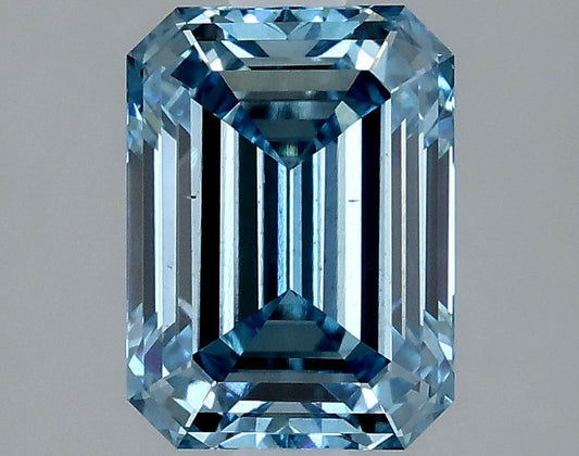Lab-Grown Emerald Diamond - 1.98 Carats, Fancy Vivid Blue Color, VS2 Clarity - Certified by IGI - Report Number: LG635401373