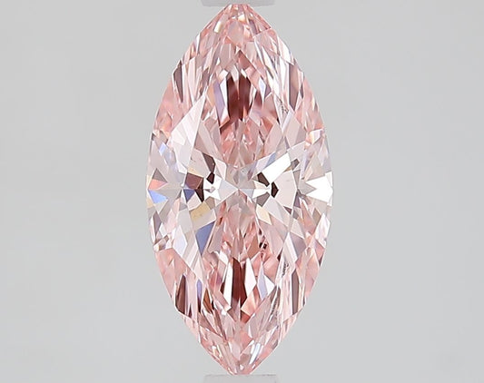 Lab-Grown Marquise Diamond - 1.12 Carats, Fancy Vivid Pink Color, VS1 Clarity - Certified by IGI - Report Number: LG657423111