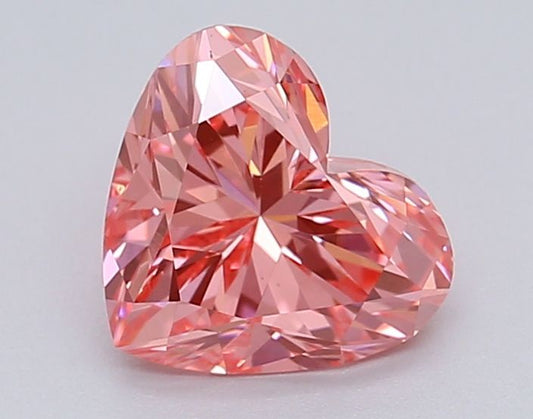 Lab-Grown Heart Diamond - 1.02 Carats, Fancy Vivid Pink Color, VS1 Clarity - Certified by IGI - Report Number: LG615366983