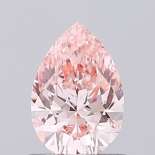 Lab-Grown Pear Diamond - 0.74 Carats, Fancy Intense Pink Color, VS1 Clarity - Certified by IGI - Report Number: LG673423564