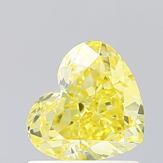Lab-Grown Heart Diamond - 1.02 Carats, Fancy Intense Yellow Color, VVS2 Clarity - Certified by IGI - Report Number: 627449473