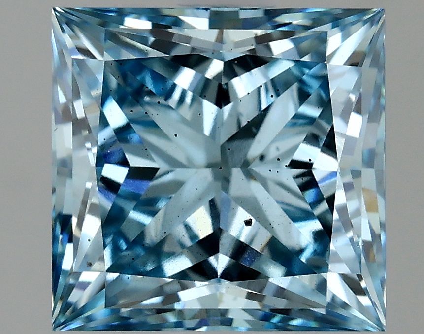 Lab-Grown Princess Diamond - 2.43 Carats, Fancy Vivid Blue Color, SI1 Clarity - Certified by IGI - Report Number: LG634426778
