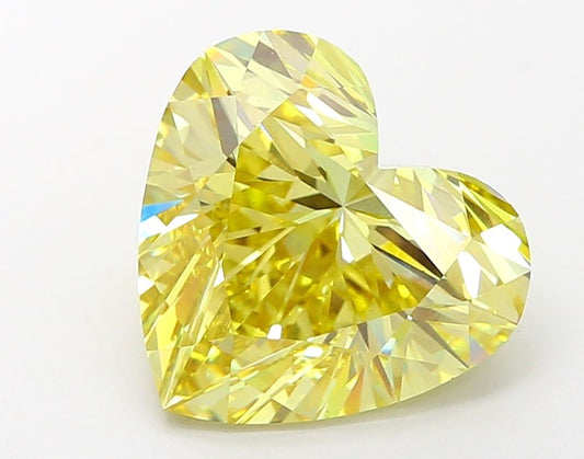 Lab-Grown Heart Diamond - 5.58 Carats, Fancy Vivid Yellow Color, VS1 Clarity - Certified by IGI - Report Number: LG685534773