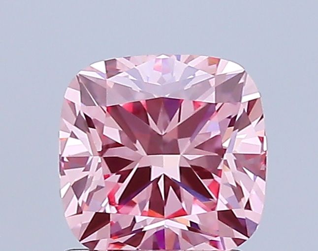 Lab-Grown Cushion Diamond - 1.55 Carats, Fancy Vivid Pink Color, VVS2 Clarity - Certified by IGI - Report Number: LG684508778
