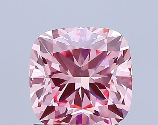 Lab-Grown Cushion Diamond - 1.55 Carats, Fancy Vivid Pink Color, VVS2 Clarity - Certified by IGI - Report Number: LG684508778