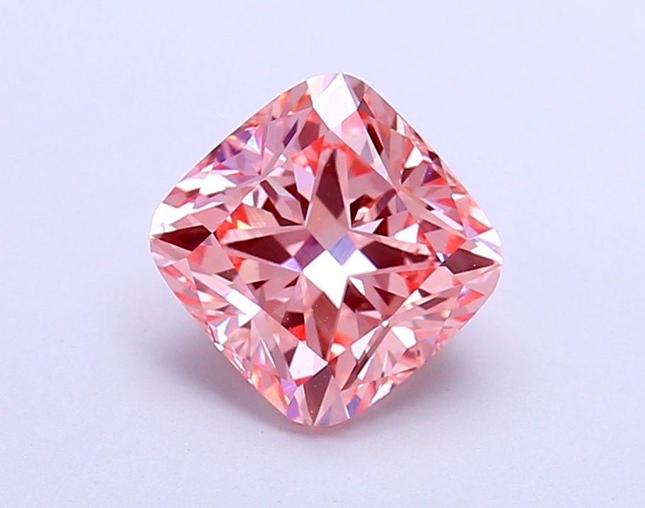 Lab-Grown Cushion Diamond - 2.01 Carats, Fancy Vivid Pink Color, VS1 Clarity - Certified by IGI - Report Number: LG667432182