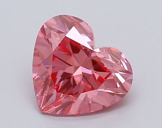 Lab-Grown Heart Diamond - 1.02 Carats, Fancy Vivid Pink Color, VS1 Clarity - Certified by IGI - Report Number: LG615366985