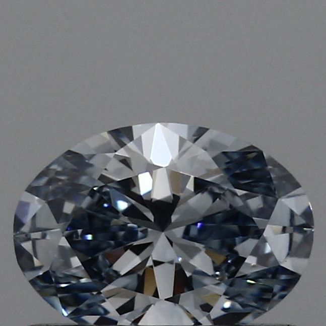 Lab-Grown Oval Diamond - 0.41 Carats, Fancy Intense Blue Color, VVS1 Clarity - Certified by IGI - Report Number: LG499198519