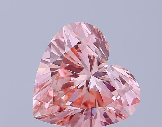 Lab-Grown Heart Diamond - 4.01 Carats, Fancy Vivid Pink Color, VS1 Clarity - Certified by IGI - Report Number: LG644472831