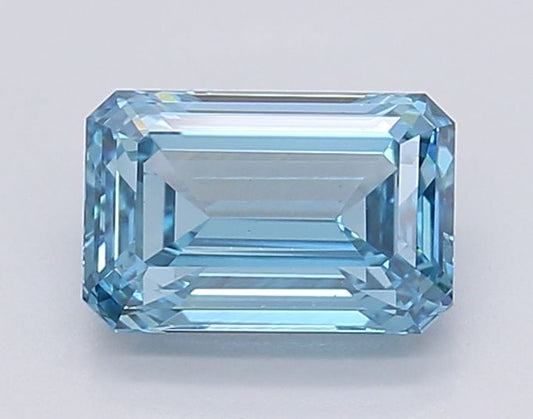 Lab-Grown Emerald Diamond - 1.45 Carats, Fancy Vivid Blue Color, VS1 Clarity - Certified by IGI - Report Number: LG595381280