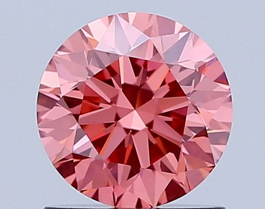Lab-Grown Round Diamond - 1.0 Carats, Fancy Vivid Pink Color, VVS2 Clarity - Certified by IGI - Report Number: LG647424606