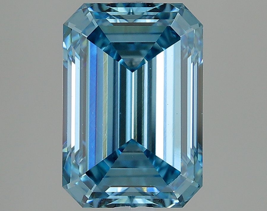 Lab-Grown Emerald Diamond - 3.51 Carats, Fancy Vivid Blue Color, VS1 Clarity - Certified by IGI - Report Number: LG634405677