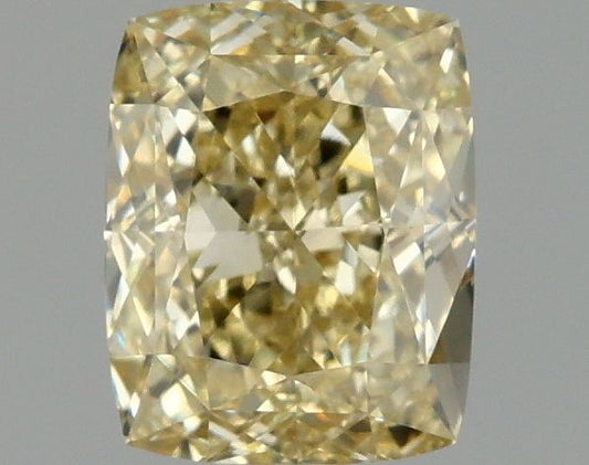 Lab-Grown Cushion Diamond - 1.05 Carats, Fancy Intense Yellow Color, VVS2 Clarity - Certified by IGI - Report Number: LG675526578