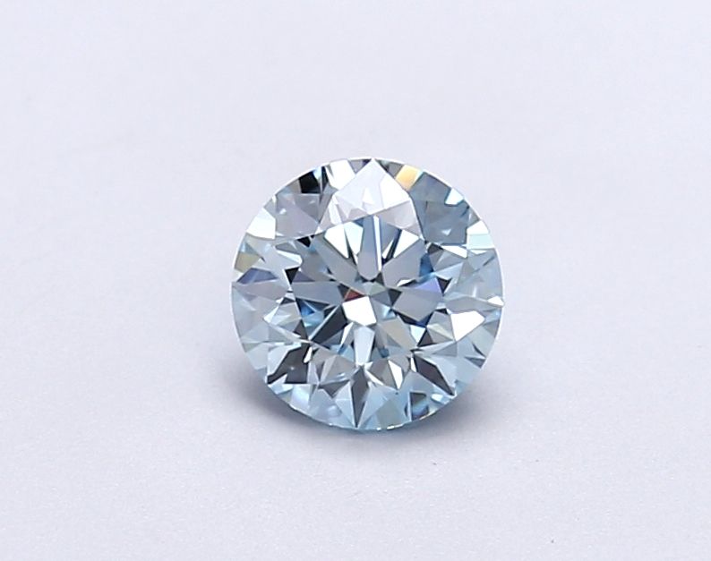 Lab-Grown Round Diamond - 0.6 Carats, Fancy Intense Blue Color, VVS2 Clarity - Certified by IGI - Report Number: LG677505776