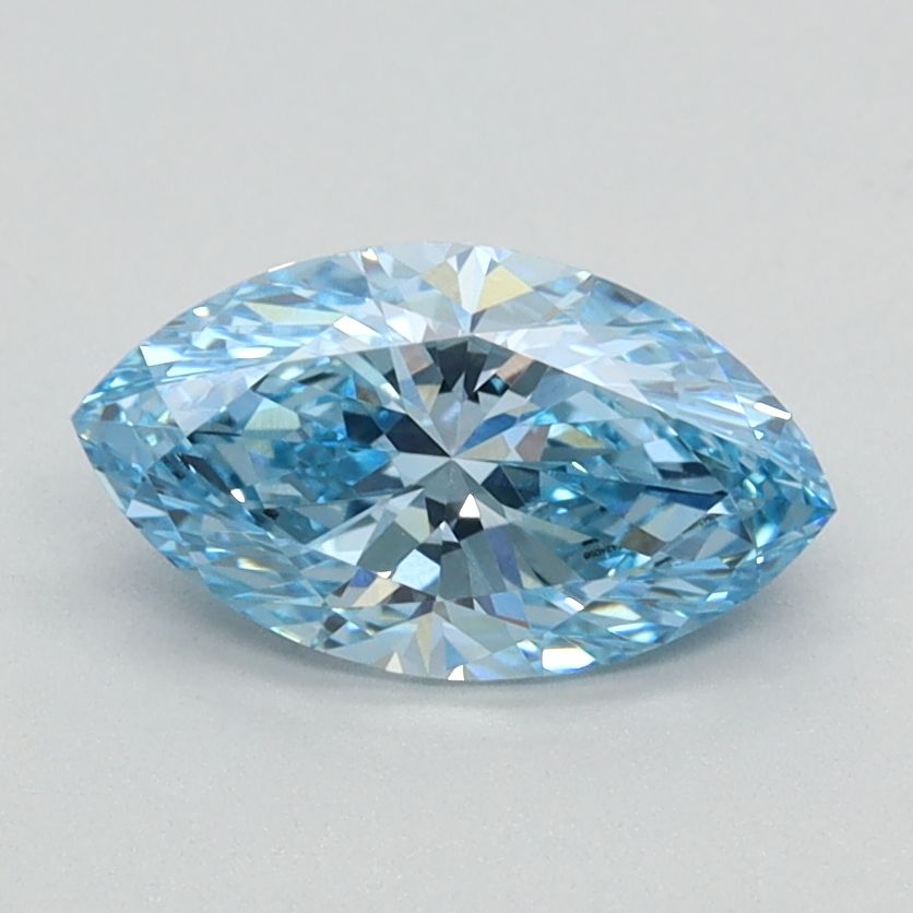 Lab-Grown Marquise Diamond - 0.9 Carats, Fancy Vivid Blue Color, VVS2 Clarity - Certified by IGI - Report Number: LG626424058