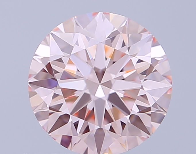 Lab-Grown Round Diamond - 0.86 Carats, Fancy Pink Color, VVS2 Clarity - Certified by IGI - Report Number: LG646477452