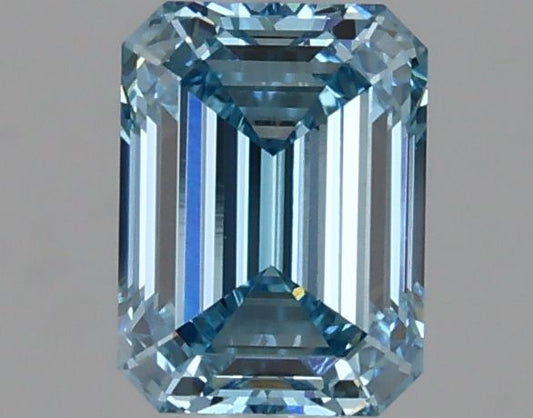 Lab-Grown Emerald Diamond - 1.11 Carats, Fancy Vivid Blue Color, VS1 Clarity - Certified by IGI - Report Number: LG629497913