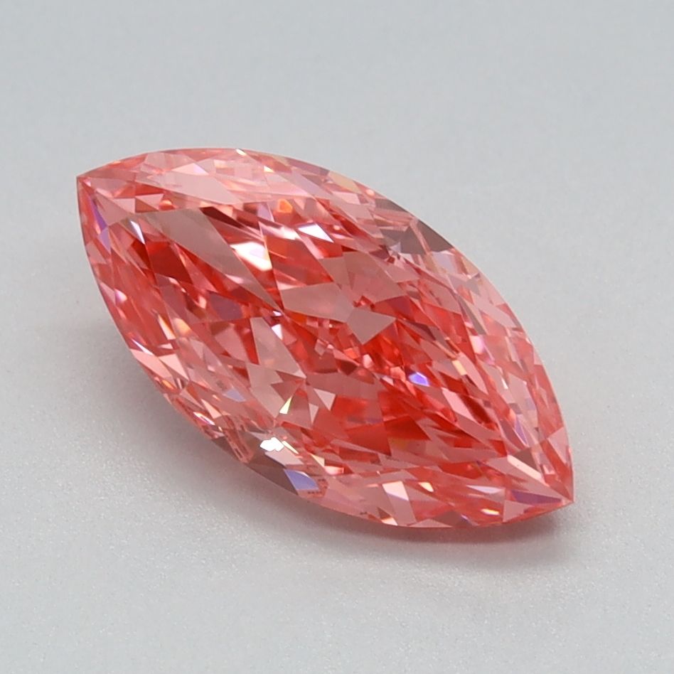 Lab-Grown Marquise Diamond - 1.19 Carats, Fancy Vivid Pink Color, VS1 Clarity - Certified by IGI - Report Number: LG655413096