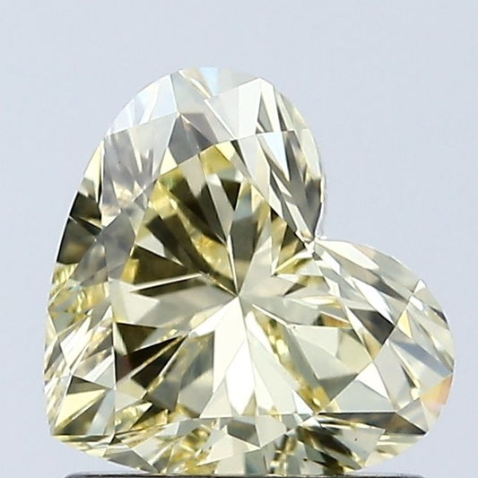 Lab-Grown Heart Diamond - 1.07 Carats, Fancy Yellow Color, VS1 Clarity - Certified by IGI - Report Number: LG681513247
