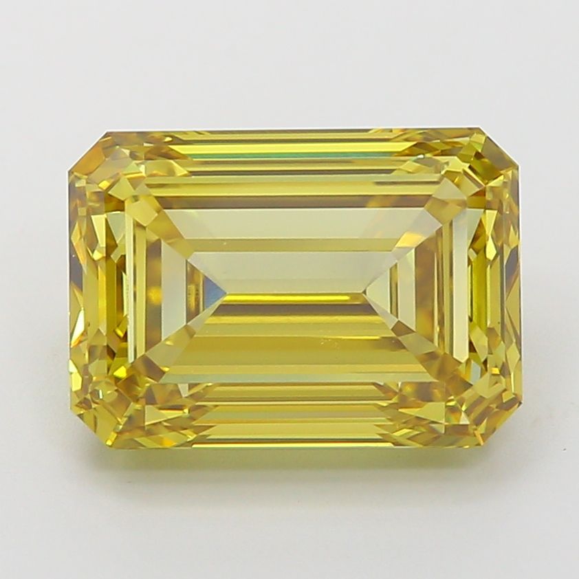 Lab-Grown Emerald Diamond - 6.69 Carats, Fancy Intense Yellow Color, VS1 Clarity - Certified by IGI - Report Number: LG660445517