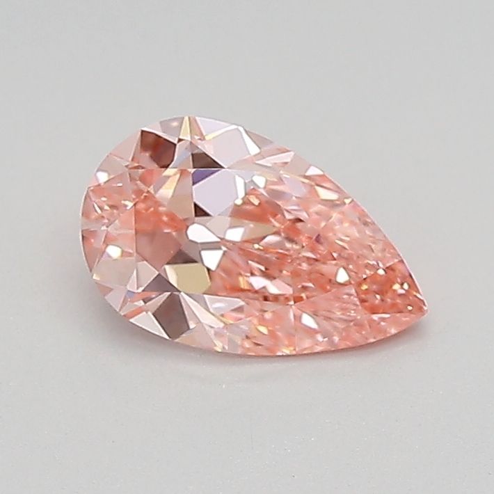 Lab-Grown Pear Diamond - 0.57 Carats, Fancy Vivid Pink Color, VS1 Clarity - Certified by IGI - Report Number: LG683527360