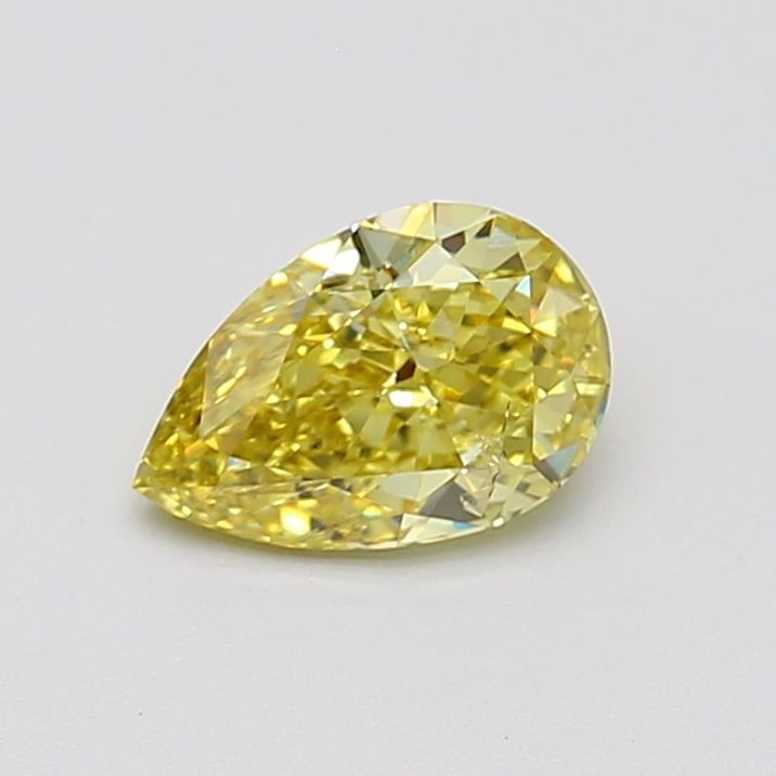 Lab-Grown Pear Diamond - 1.01 Carats, Fancy Intense Yellow Color, SI2 Clarity - Certified by IGI - Report Number: LG685581203