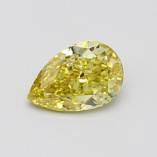 Lab-Grown Pear Diamond - 1.01 Carats, Fancy Intense Yellow Color, SI2 Clarity - Certified by IGI - Report Number: LG685581203